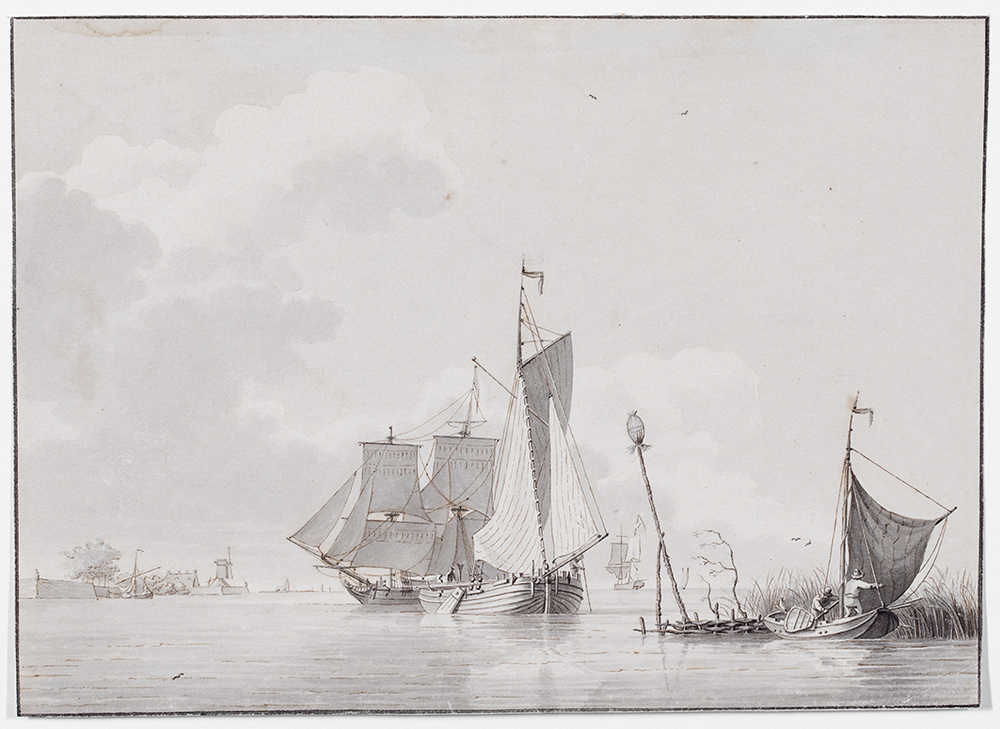 Meergezicht met schepen